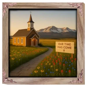 Our Time Has Come - Wyoming - Framed Christian Devotional Art (Square)