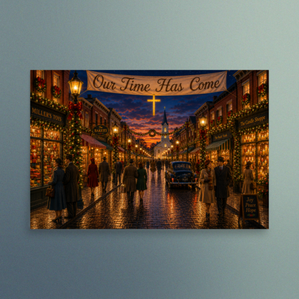 Our Time Has Come - Christmas On Main Street - Christian Devotional Art Print - Rectangle/Landscape