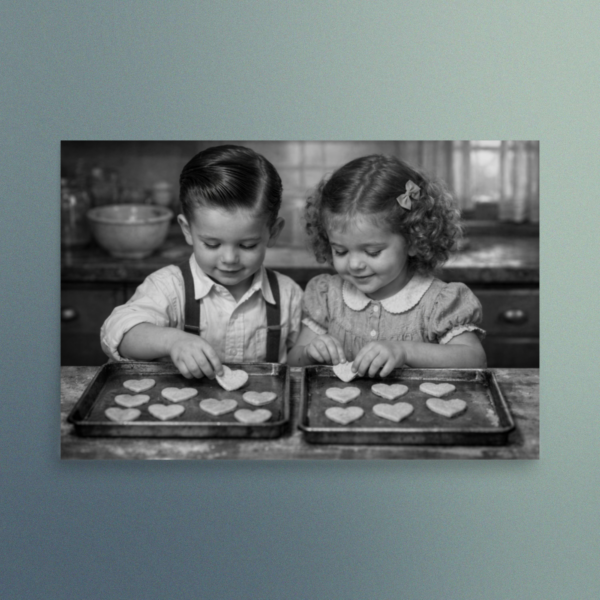 Our Enchanted Duo – Zach and Nellie -  The Heart of Home -  Vintage Wall Art