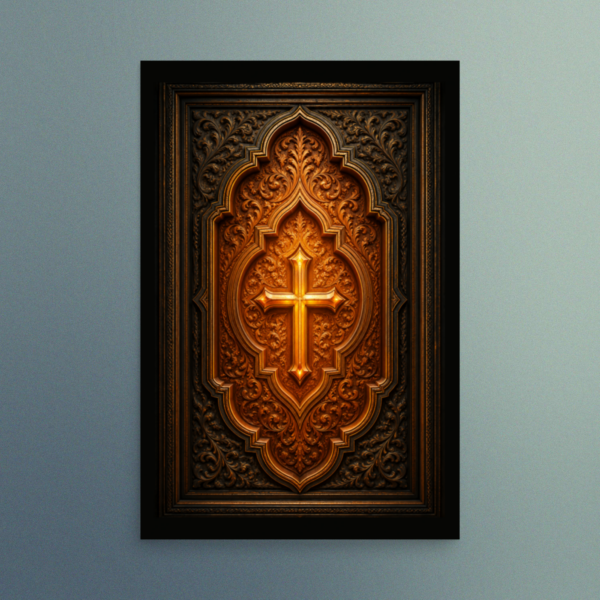 Gold Cross - Contemporary Christian Wall Art - The Sanctuary Collection
