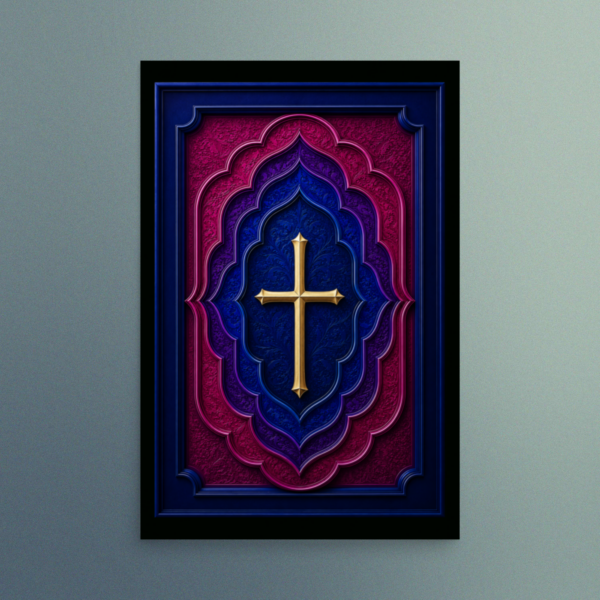 Blue Cross -  Contemporary Christian Wall Art -  The Sapphire Collection