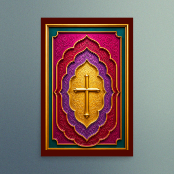 Gold Cross -  Contemporary Christian Wall Art -  The Radiance Collection