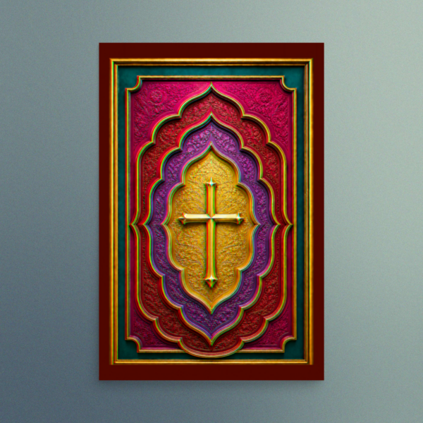 3D Gold Cross - Contemporary Christian Wall Art - The Radiance Collection