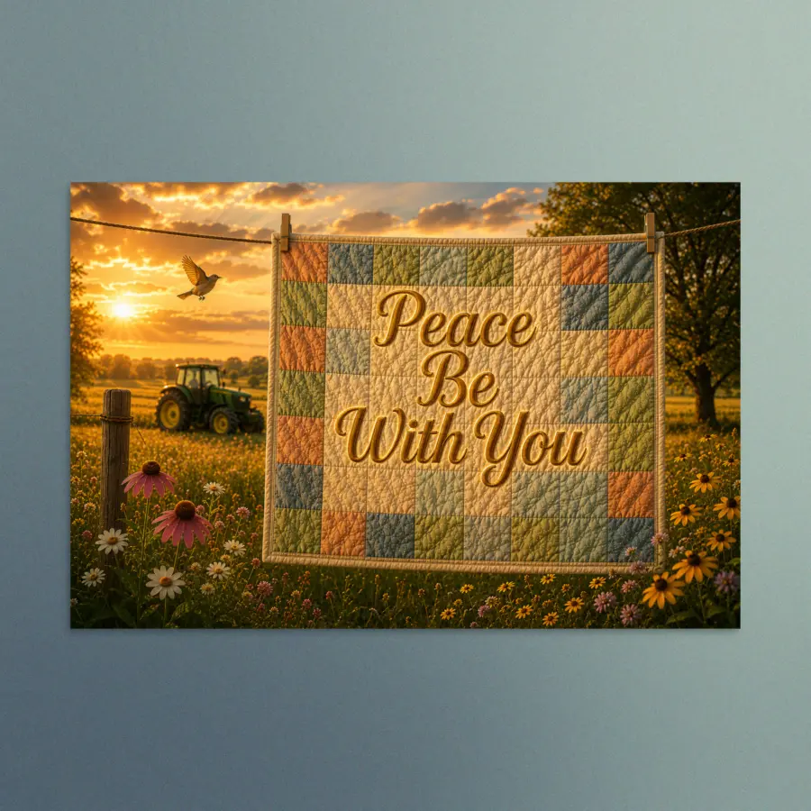 Peace Be With You - Christian Devotional Art Print - Rectangle/Landscape