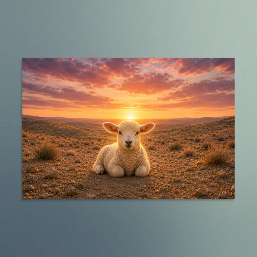 The Lamb of God - Christian Devotional Art Print - Rectangle/Landscape