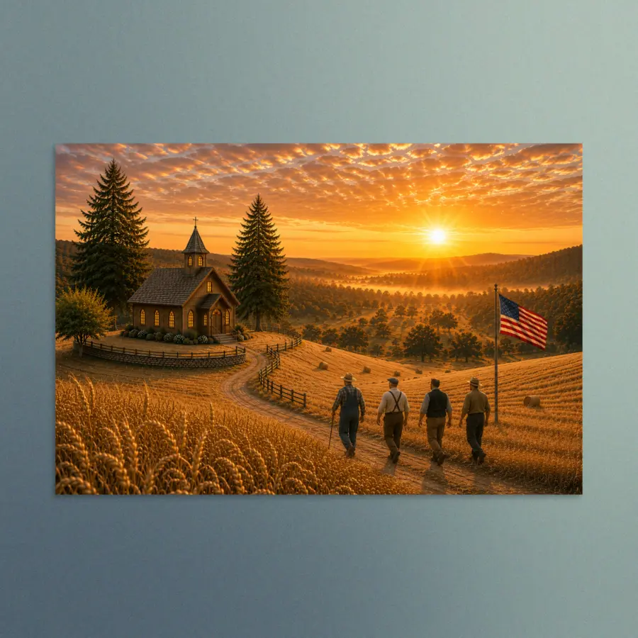The Harvest Blessing - Christian Devotional Art Print - Rectangle/Landscape