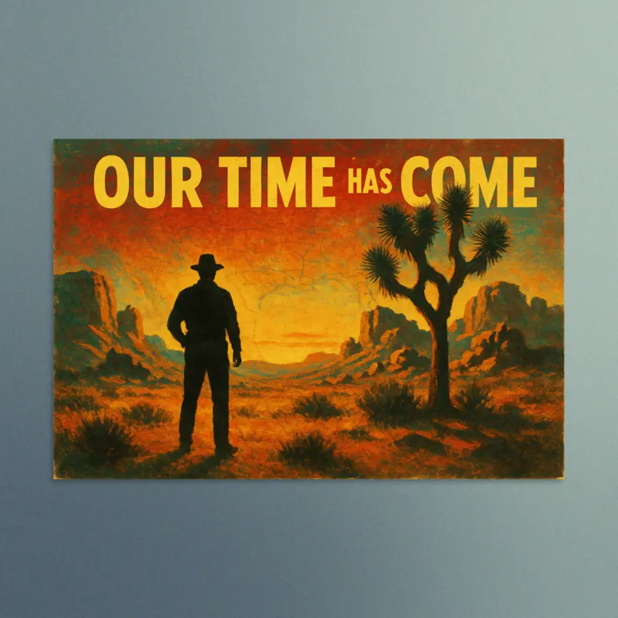 Our Time Has Come - Desert Cowboy Sunset - Christian Devotional Art Print - Rectangle/Landscape