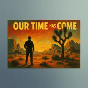 Our Time Has Come - Desert Cowboy Sunset - Christian Devotional Art Print - Rectangle/Landscape