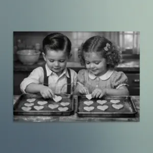 Our Enchanted Duo – Zach and Nellie -  The Heart of Home -  Vintage Wall Art
