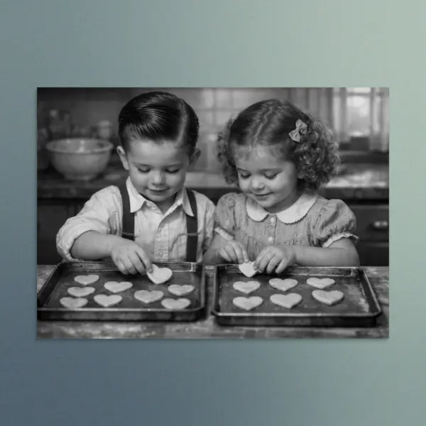 Our Enchanted Duo – Zach and Nellie -  The Heart of Home -  Vintage Wall Art