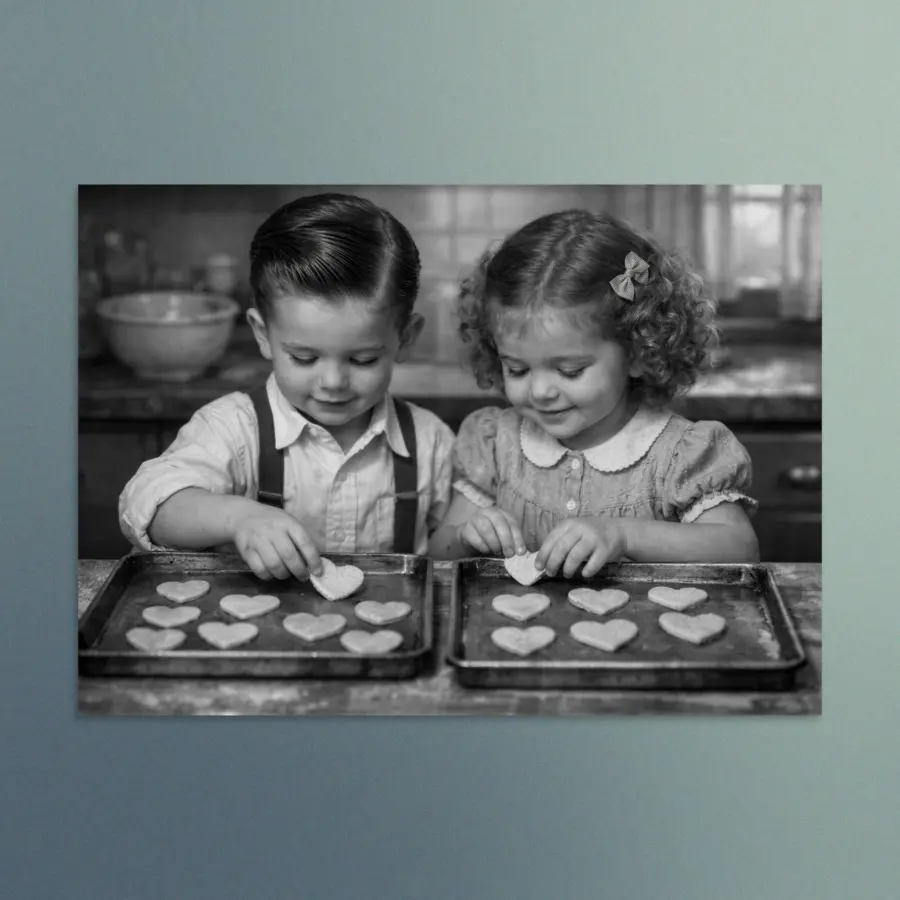 Our Enchanted Duo – Zach and Nellie -  The Heart of Home -  Vintage Wall Art