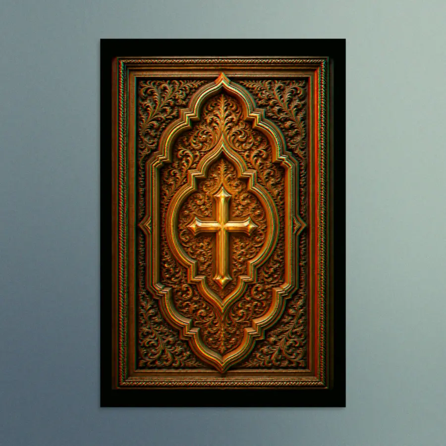3D Gold Cross - Contemporary Christian Wall Art - The Sanctuary Collection