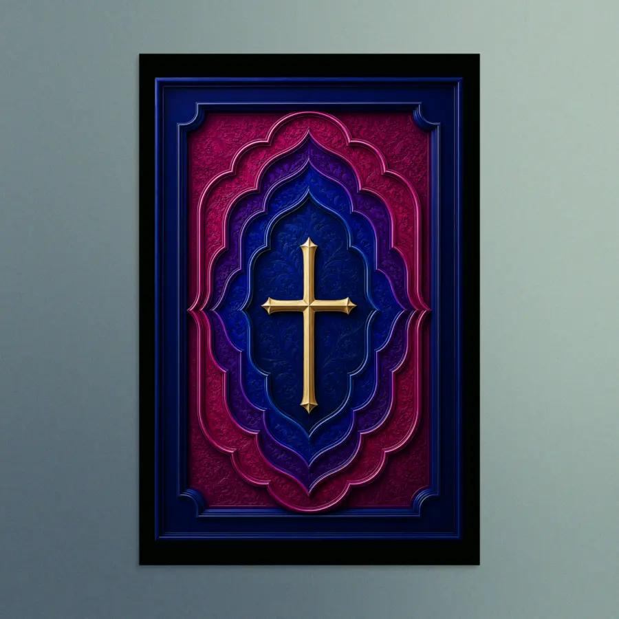 Blue Cross - Contemporary Christian Wall Art - The Sapphire Collection