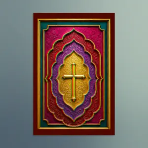 3D Gold Cross - Contemporary Christian Wall Art - The Radiance Collection