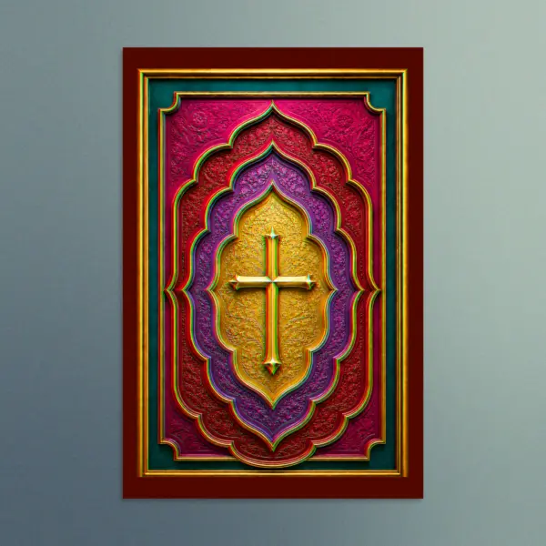 3D Gold Cross - Contemporary Christian Wall Art - The Radiance Collection